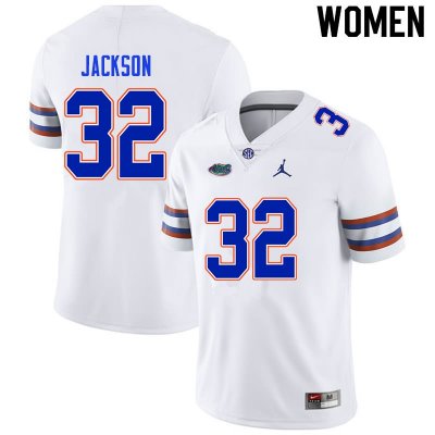 Women's Florida Gators #32 N'Jhari Jackson NCAA Nike White Authentic Stitched College Football Jersey XJK4662AA